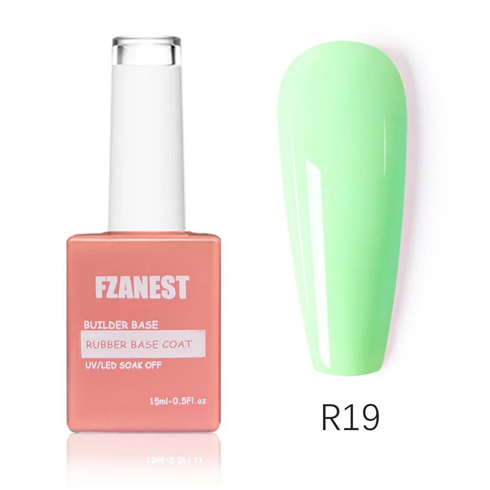 FZANEST 5 in 1 Multifunctional Rubber Base Gel Rubber Builder Base Nail Gel Nude Color Extension Nail Strengthen Gel Nails