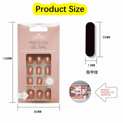 20Styles Solid Color Square Head False Nail Tip Wearable Fake Nails Artificial Nail Tips Full Cover Press On Nails Manicure Tool