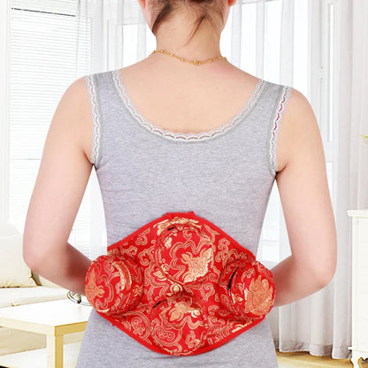Red Embroidery Moxibustion Bag Moxa Burner Acupuncture Heating Therapy Warm Uterus Chinese medicines Massage Gun Body Massager