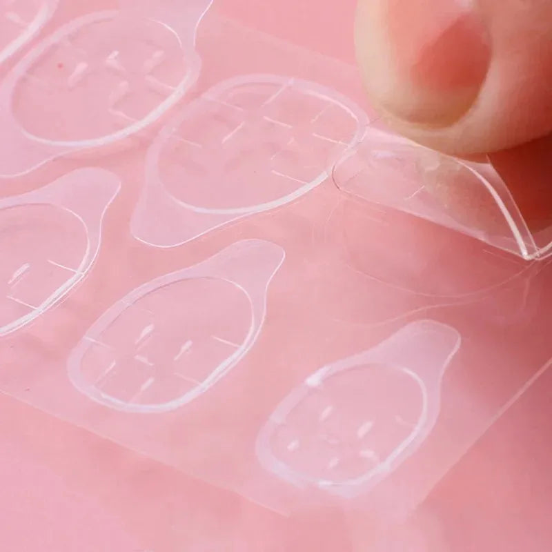 1/10/40/100sheets Nail Jelly glue Double Sided False Nail Art Adhesive Tape Glue Sticker Fake Nail Glue
