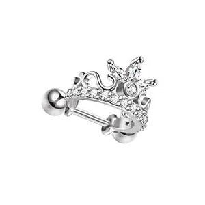 Drperfect Stainless Steel Stud Earrings for Women Men Star Moon Snake Cartilage Screw Back Earring Helix Piercing Jewelry
