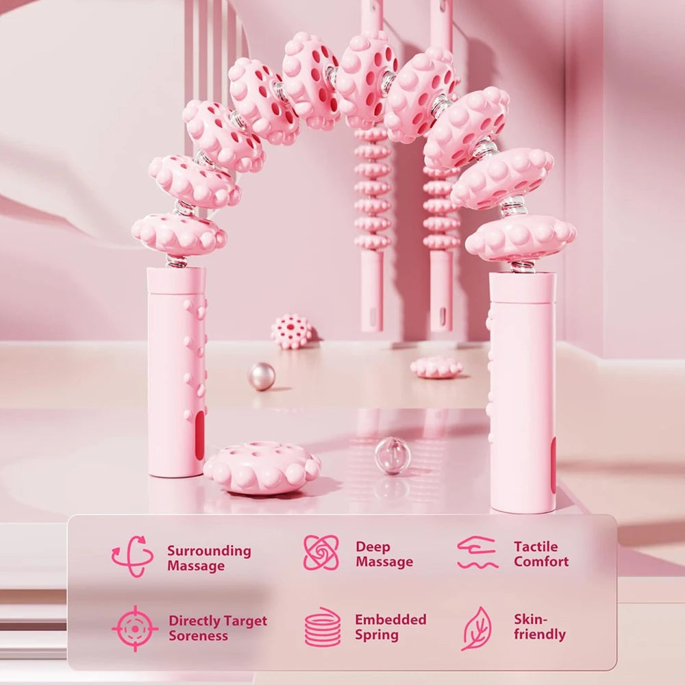 Muscle Roller Stick with Trigger Points,Bendable Body Massage Stick to Help Legs,Back,Neck Recovery,Relief Muscle Soreness