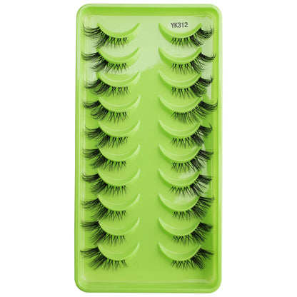 New Half Eyelashes 3/10Pairs Half Lashes Natural 3D Cat Eye Lashes Clear Stem False Eyelash Extension Makeup Faux Cils maquiagem