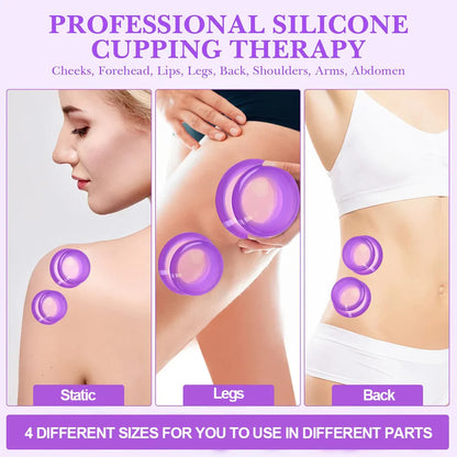 4Pcs Silicone Cupping Set Suction cups Vacuum Suction Jars Therapy Slimming Body Face Massage Cupping Anti Cellulite Weight Loss