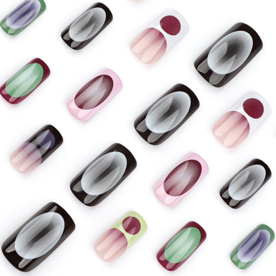 24pcs Blush French False Nails Fashionable Y2k Press On Nails Hand Painted Ballet Fake Nails Fashion Gradient Long Square Nails