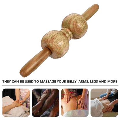 Oak Shoulder Massage Roller Stick Handheld Health Care Tool Muscle Relief Portable Lightweight Body Massaging Fitness