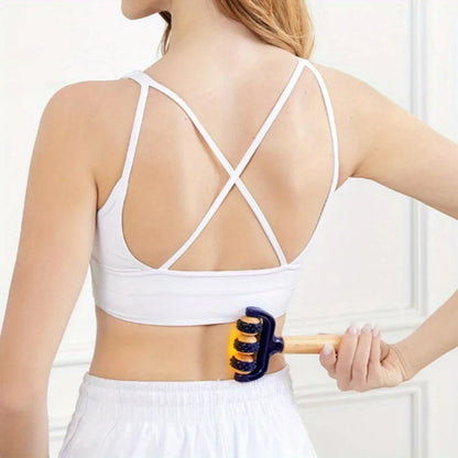 1PC T-Shaped Massage Roller - Multifunctional Deep Tissue Massager for Face, Legs, Abdomen & Body, Portable for Travel/Home
