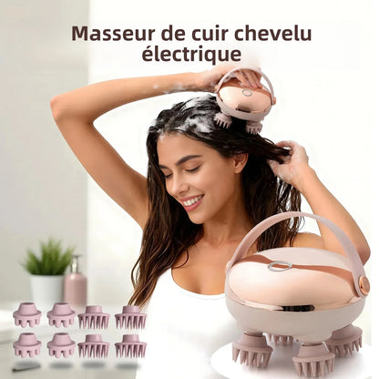 Head Massage Instrument  Rechargeable Head Massager Scalp Stress Relax Body MassageWaterproof Handheld Hair Scalp massager