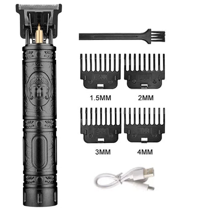 T9 Men's Electric Hair Clipper Beard Trimmer - Rechargeable Hair Cutting Machine with Nose Hair Trimmer Kit