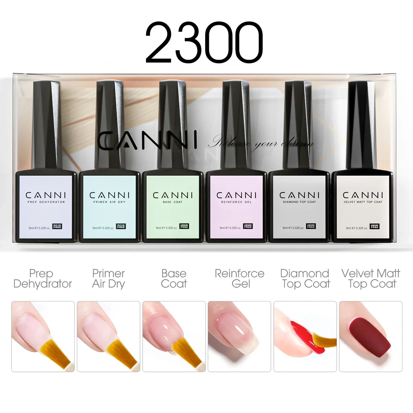 CANNI Nail Gel Polish Set HEMA TPO FREE Jelly Nude Color Rubber Base UV Construction Gel Semi Permanent Soak off UV LED Gel Nail
