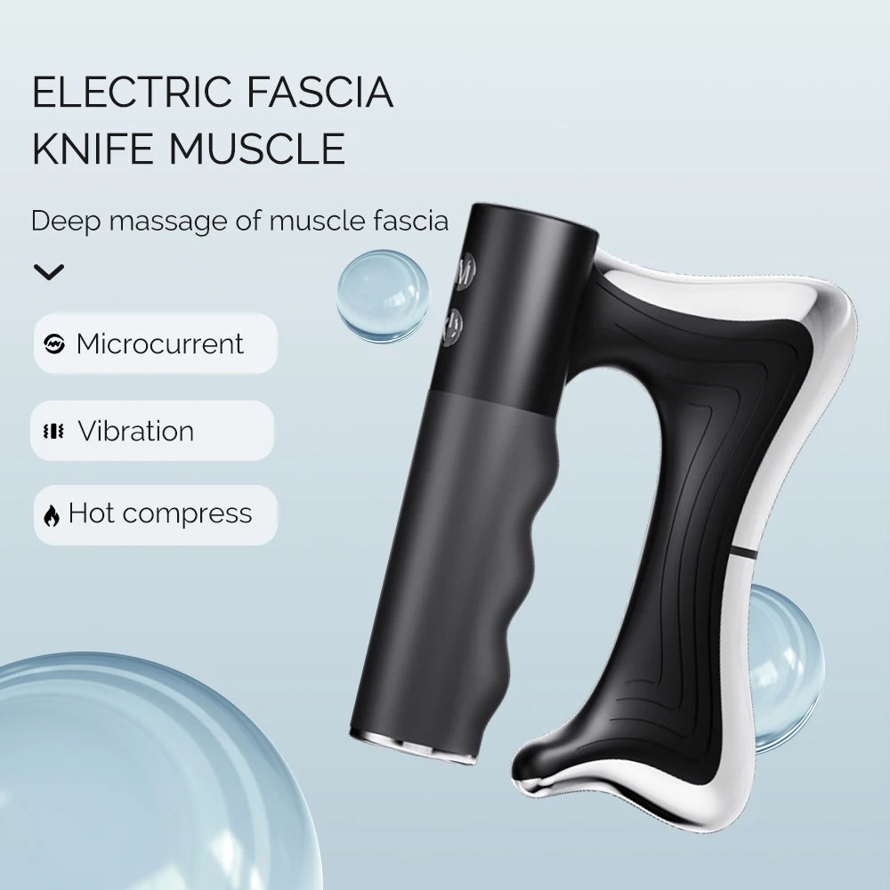 Fitness Muscle Scraping Massager Electric Fascia Knife Vibration Gua Sha Scraper Back Leg Body Relaxation Stainless Steel