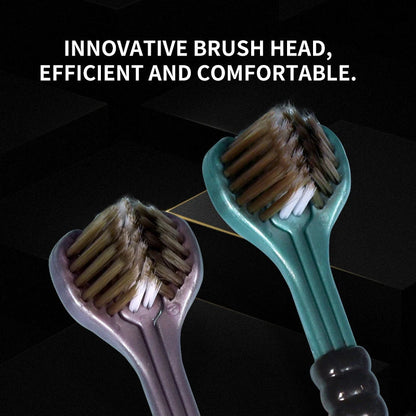 2/4/6pcs Adult Toothbrushes 3 Sided Soft Bristles Tongue Scraper Deep Cleaning Health Oral Care Family Couple Travel Tooth Brush