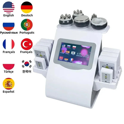 2025 NEW 6 In 1 Kim 8 Adjustable 40K ipo Laser Vacuum Cavitation Machine Ultrasonic Radio Frequency Facial Body Shaping 2025
