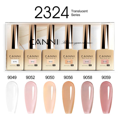 CANNI Nail Gel Polish Set HEMA TPO FREE Jelly Nude Color Rubber Base UV Construction Gel Semi Permanent Soak off UV LED Gel Nail