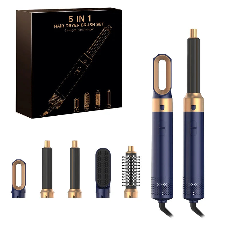 5 in 1 Hair Styler Powerful Fast Drying  Ionic Hair Dryer High Speed Hot Comb Brush Set Professional Hair straghtener