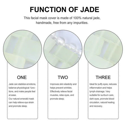 Jade Facial Mask Natural Stone Jade Sleep Mask Anti-Aging Jade Eye Mask Beauty Massage Tools for Puffy Eyes Dark Circles