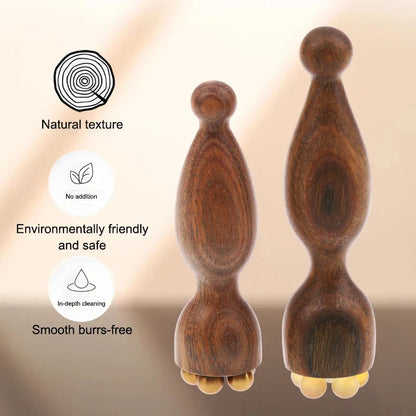 Lotus Seedpod Shape Massager Facial Physiotherapy Tool Green Sandalwood Face Massage Tools Gua Sha Face Skin Care Massage Sticks