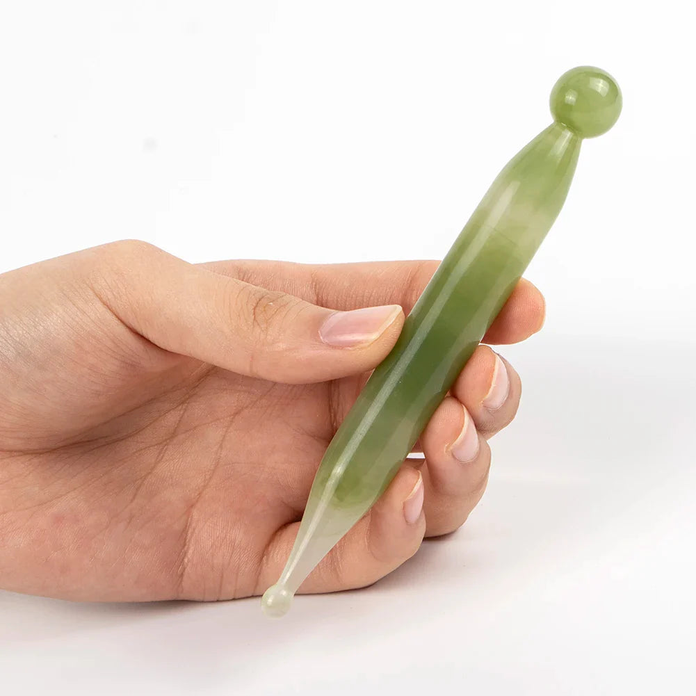 1pcs Natural Jade Stick Stone Gua Sha Facial Massage Acupunctur Point Pen Chinese Medicine Guasha Beauty Messager Tool