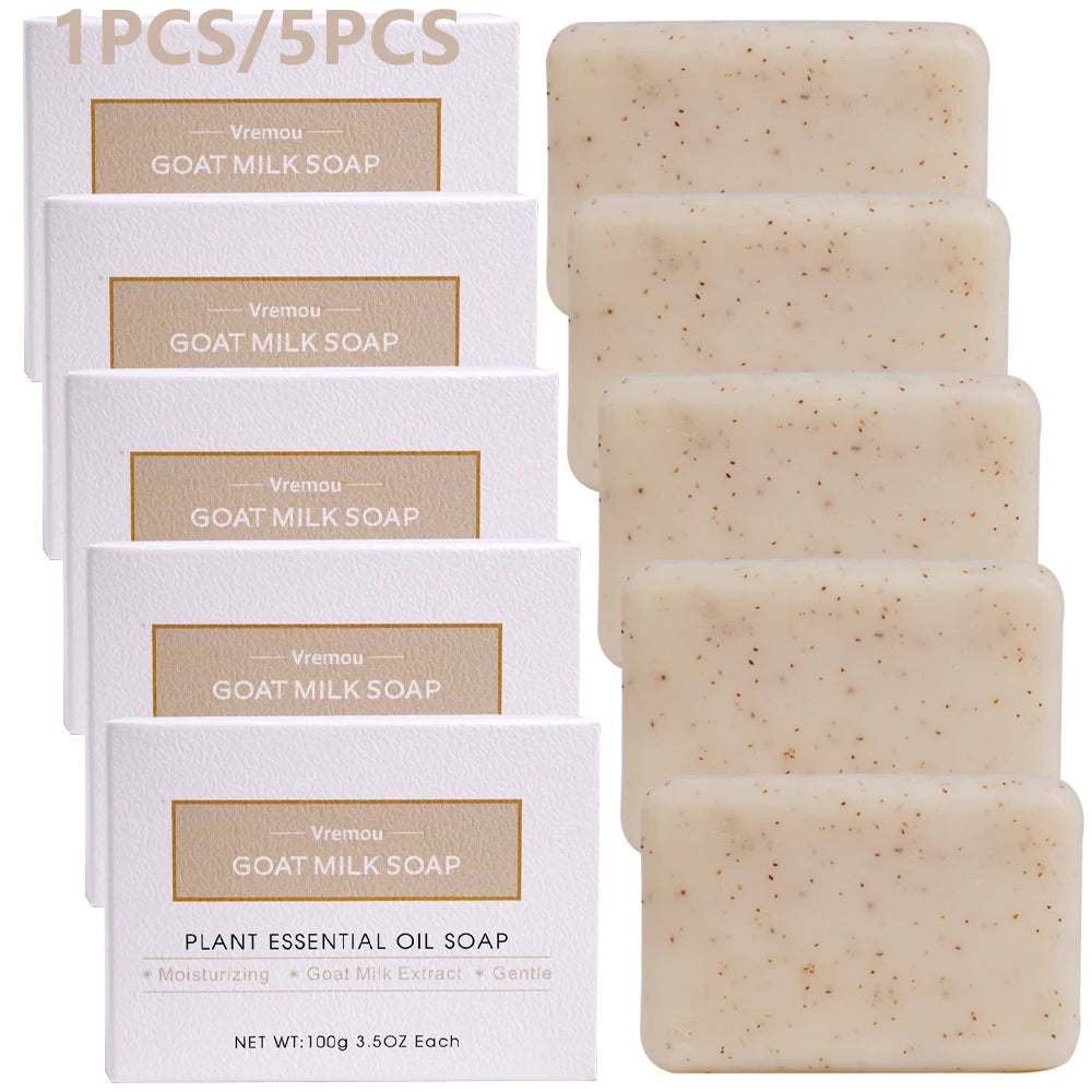 1Pcs/5Pcs Lavender Soap, Exfoliating Cream Granule Essential Oil Soap, Male And Female Cleansing Body Bath Fragrance Soap