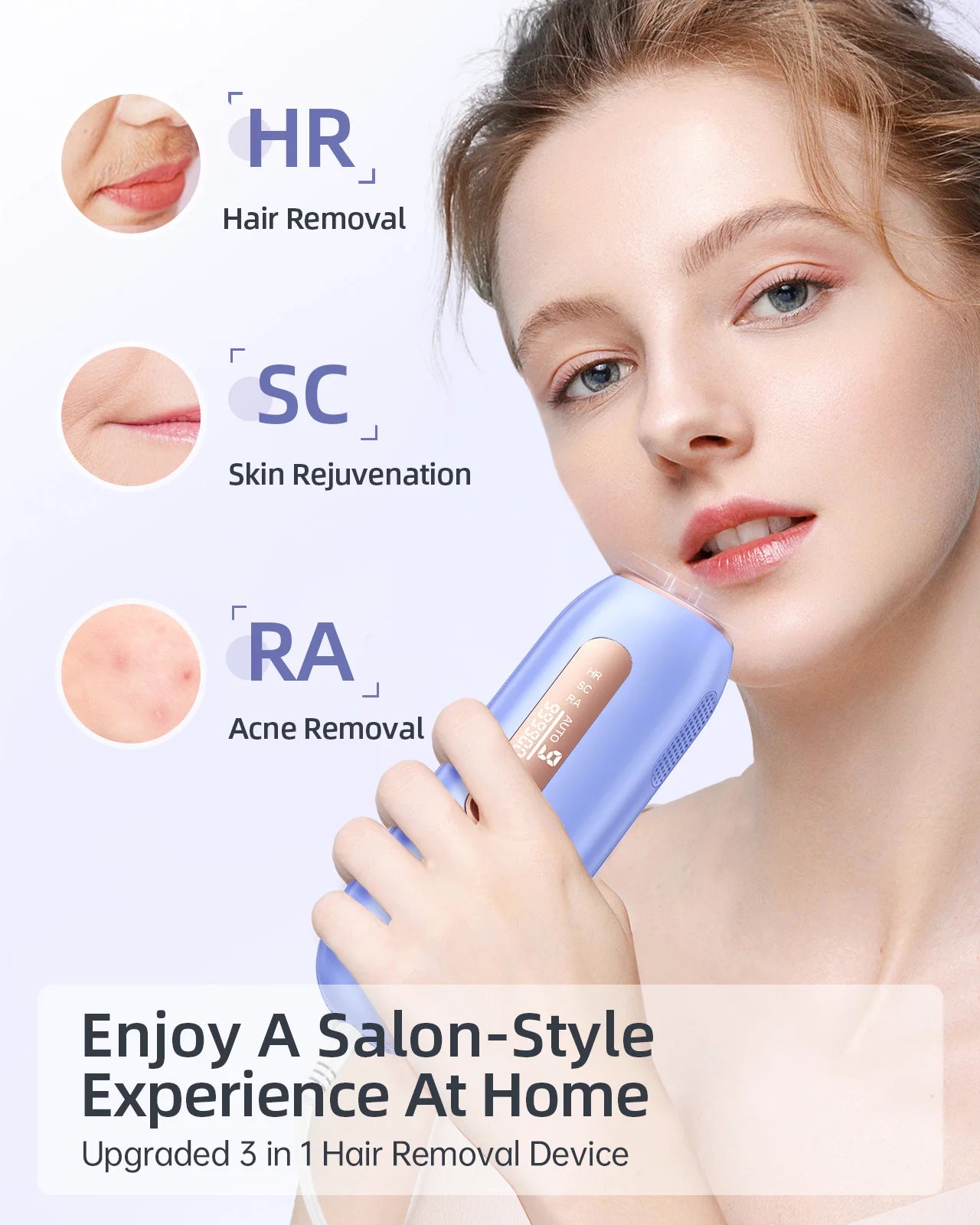 Laser Hair Removal 999999+ Flashes IPL Device with Long-Lasting in Hair Reduction for Body&Face Safe at-home Results in 4 Weeks