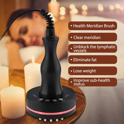 Microcurrent Body Massager Health Care Electric Meridian Brush Therapy Lymphatic Drainage Body Slimming LED Infrared Red Light