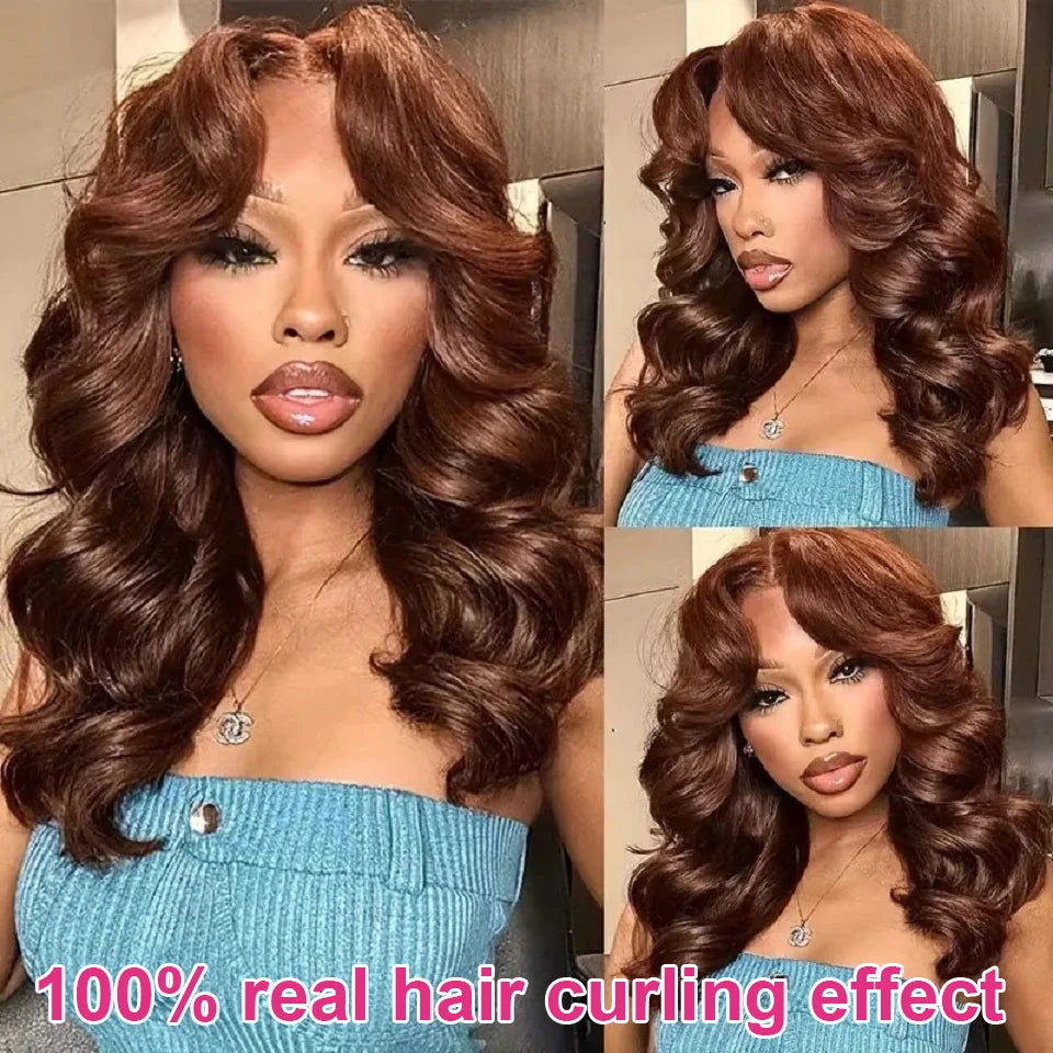 Chocolate Brown 7x5 Glueless Wigs Pre Cut Lace 230 Density Vietnamese Body Wave 13x6 HD Lace Frontal Human Hair Wig Preplucked
