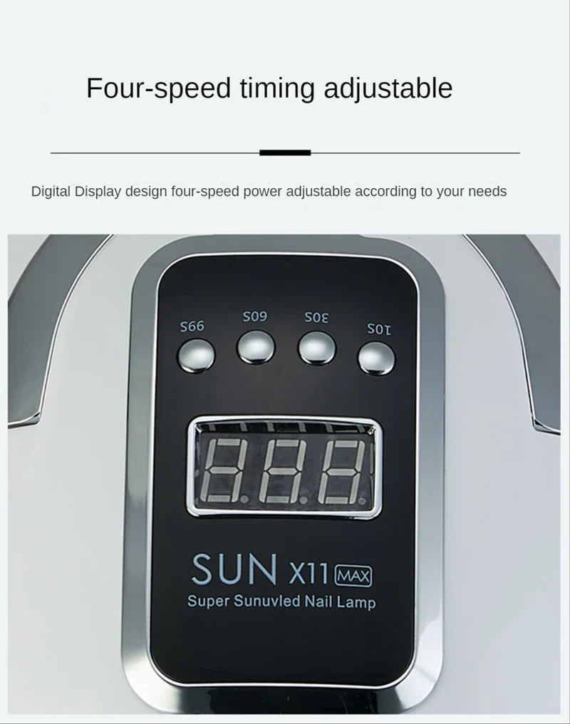 LED Nail Lamp For Manicure 280W Nail Dryer Machine UV Drying Lamp For Curing UV Gel Nail Polish With Motion Sensing LCD Display