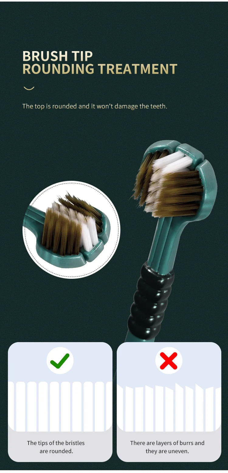 2/4/6pcs Adult Toothbrushes 3 Sided Soft Bristles Tongue Scraper Deep Cleaning Health Oral Care Family Couple Travel Tooth Brush