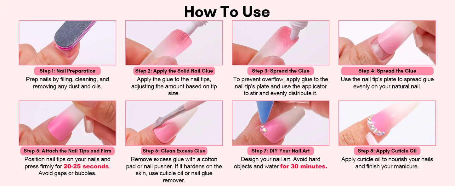 Makartt Nail Gel Glue for Press On Nails Soft Acrylic Gel Nail Tips Fake Nails,Super Strong Glue Easy to Control No Lamp Needed