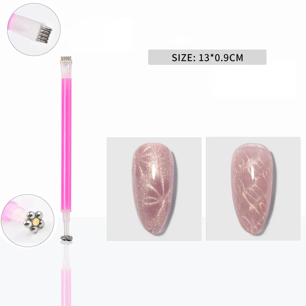 3D New Lollipop Vortex Cat Eye Nail Magnetic Pen Suck Rainbow Halo Vortex Nail Art Magnet Pen for CatEye MagneticGel Nail Polish