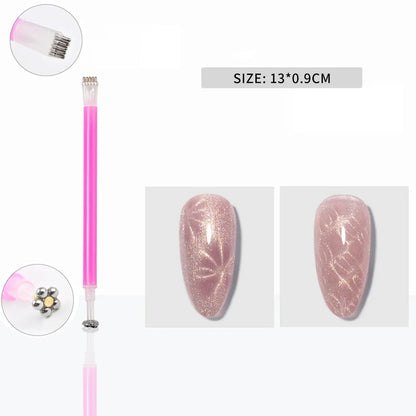 3D New Lollipop Vortex Cat Eye Nail Magnetic Pen Suck Rainbow Halo Vortex Nail Art Magnet Pen for CatEye MagneticGel Nail Polish