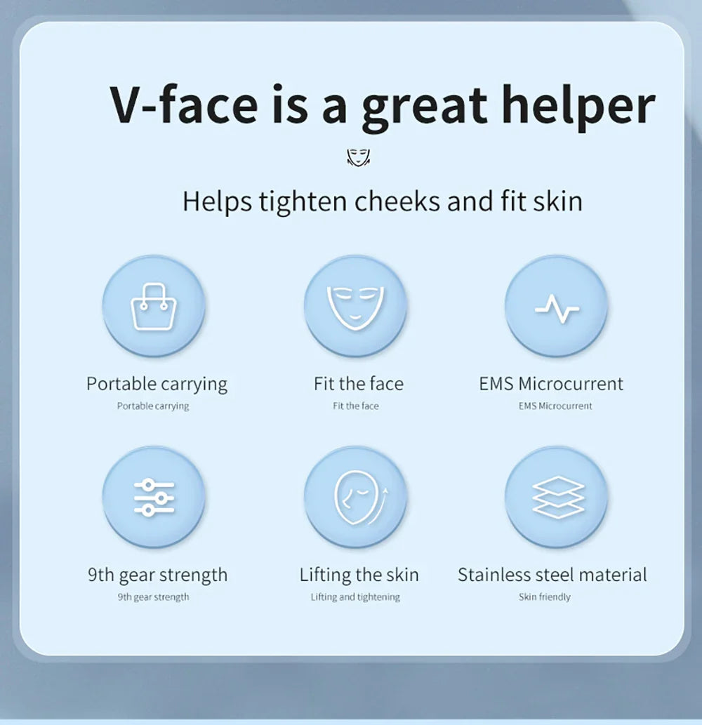 Double Chin Remover Ems Face Lifting Massager Anti Wrinkle Firming Facial Massager V-Face Lift Device Skin Care