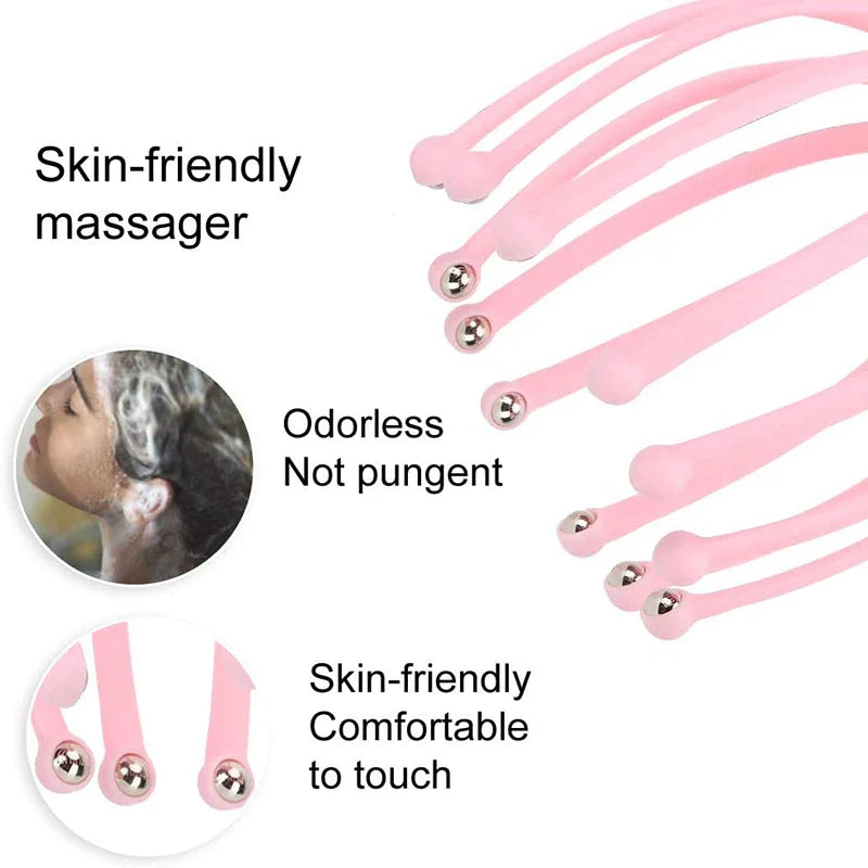 Head Massager Scalp 9 12 Claws Neck Comb Roller 9 Finger Steel Ball Hand Held Relax Spa Hair Care in Home