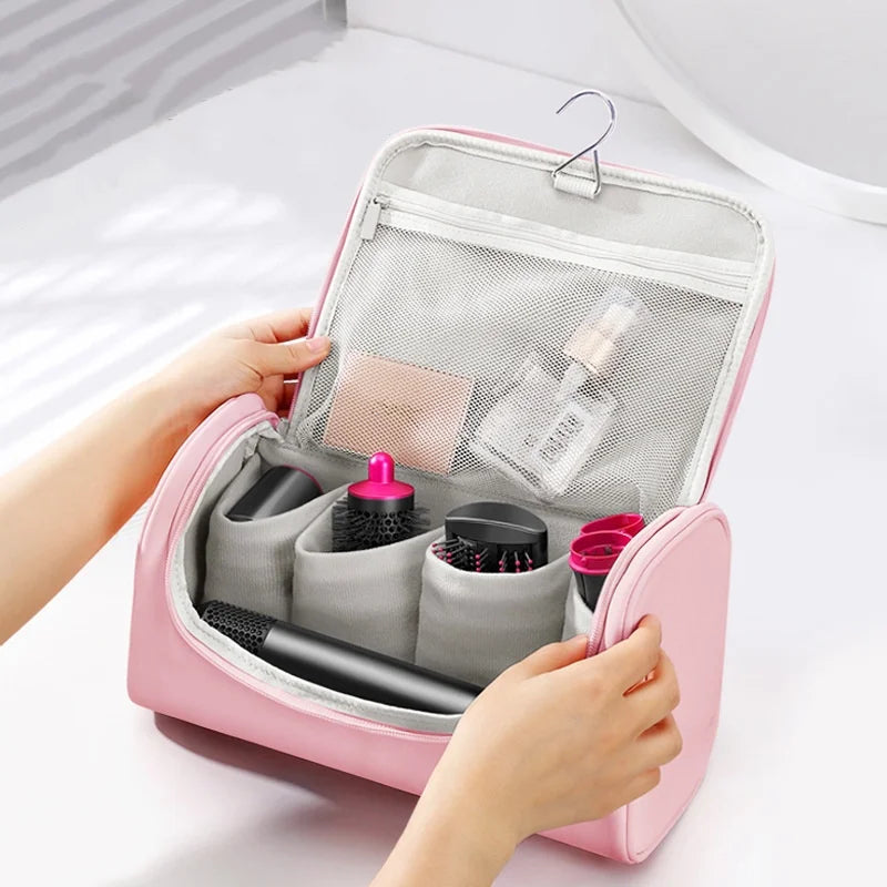 Large Capacity Hair Dryer Storage Bag Non-slip Hair Curler Tools Storage Pouch Water Proof Wear-resistant Curling Iron PU Bags