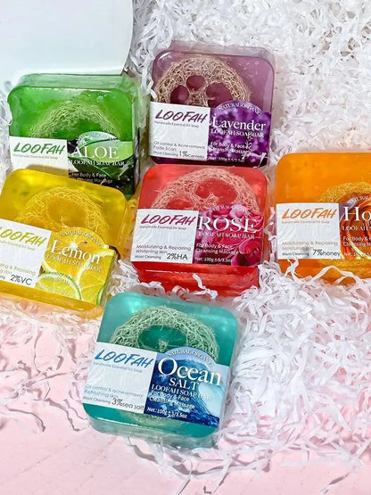Loofah Rose Essential Oil Soap, Floral Fragrance Women'S Soap, Cleansing And Bathing Deep Cleansing Handmade Soap