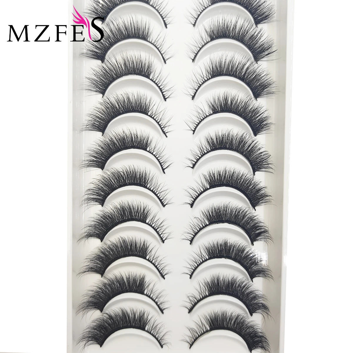 20 Style 10 Pairs Natural 3d Mink Lashes Soft False Eyelashes Cross Messy Dense Eye Lashes Extension Makeup Faux Cils Maquillaje