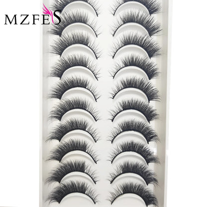 20 Style 10 Pairs Natural 3d Mink Lashes Soft False Eyelashes Cross Messy Dense Eye Lashes Extension Makeup Faux Cils Maquillaje