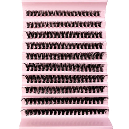 Faux Mink Eyelashes 540Cluster C Curled 9-16mm Mixed Natural Eyelash Extension 3D Russian Strip Personal Eyelash Makeup Tool