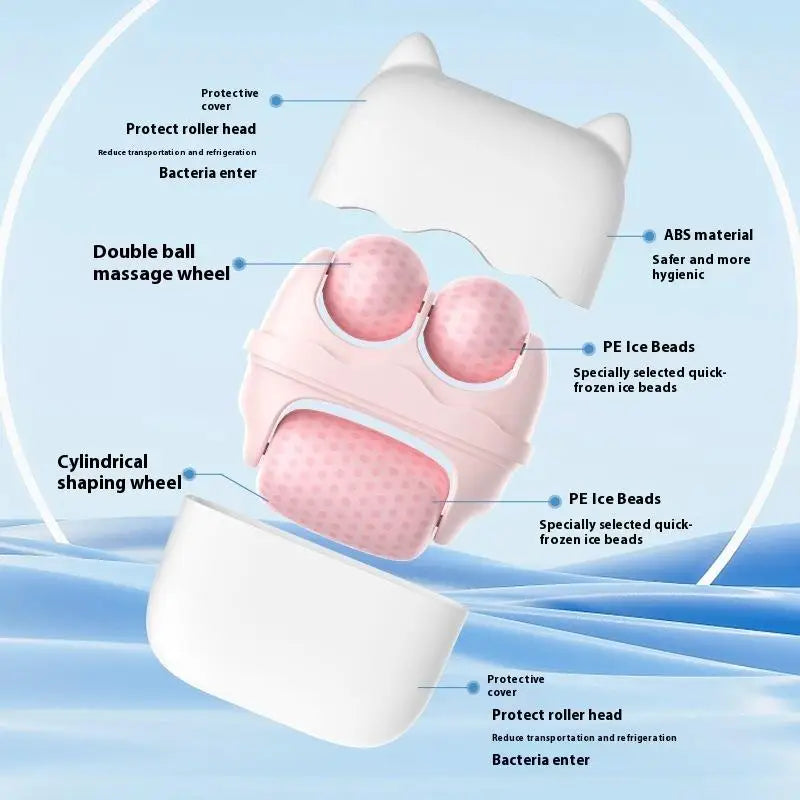Cold Compress Device Double Head Roller 2 In 1 Ice Massager Relieving Edema Cooling Therapy Tool