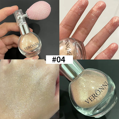 Diamond Highlighter Powder Spray Waterproof High Gloss Glitter Body Bronzer Highlight Powder Face Contour Illuminator Makeup