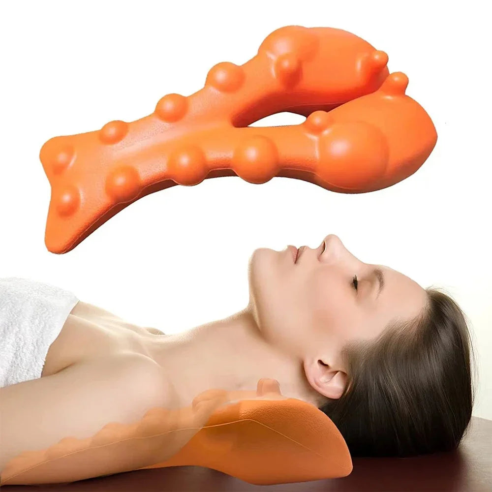 Neck and Shoulder Relaxer with Upper Back Massage Point, Cervical Traction Device Neck Stretcher for TMJ Pain Relief and Spine