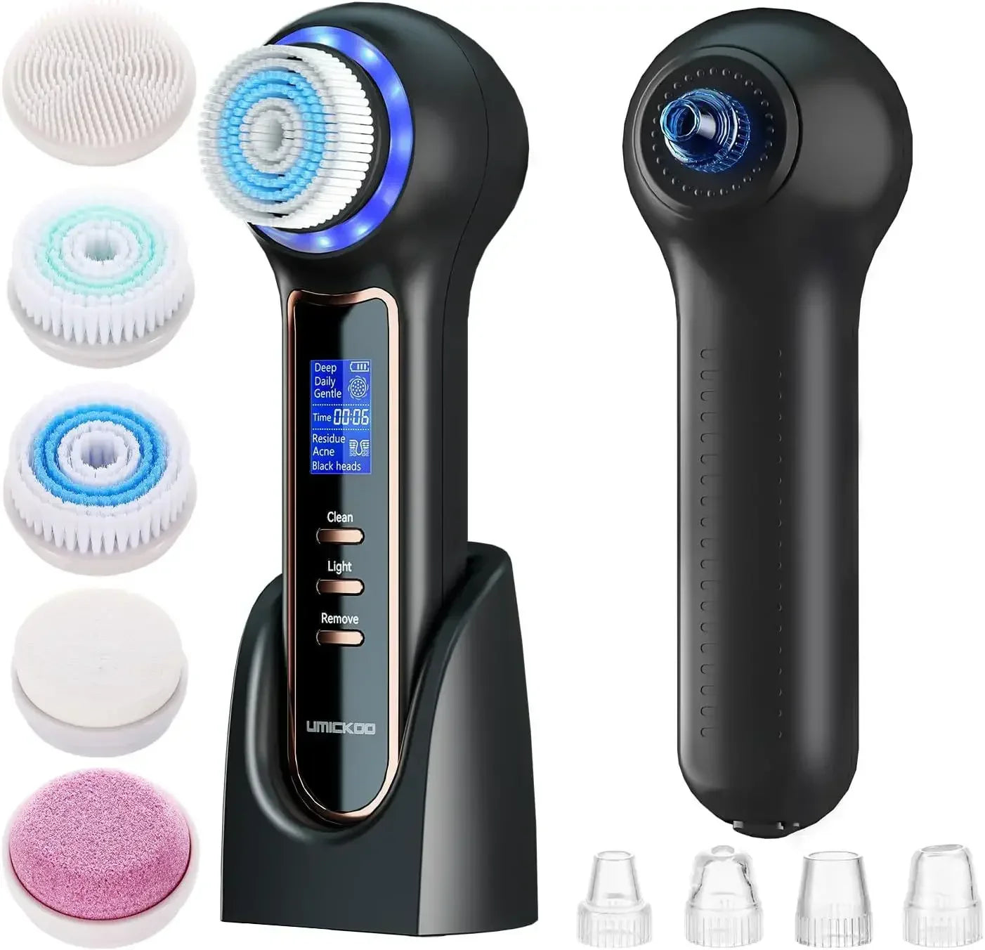 5 in 1 Electric Facial Cleansing Brush Blackhead Remover Vacuum With Rechargeable Face Spin Brush Facial Pore Deep Cleansing