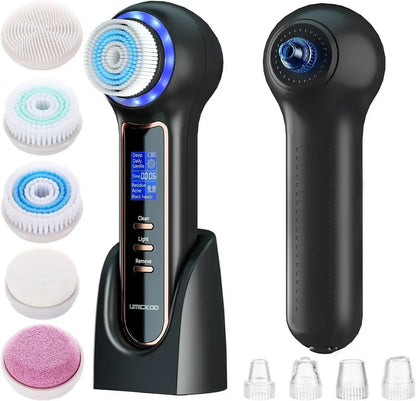 5 in 1 Electric Facial Cleansing Brush Blackhead Remover Vacuum With Rechargeable Face Spin Brush Facial Pore Deep Cleansing