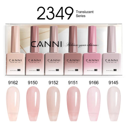 CANNI Nail Gel Polish Set HEMA TPO FREE Jelly Nude Color Rubber Base UV Construction Gel Semi Permanent Soak off UV LED Gel Nail