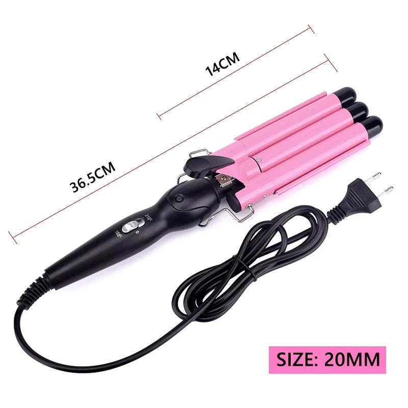 MORFONE 3-in-1 Curling Iron Hair Ceramic 1 Inch Curler Wand Crimper Wand -22mm Large Curling Sticks, 3-in-1 Hair Styling Tool