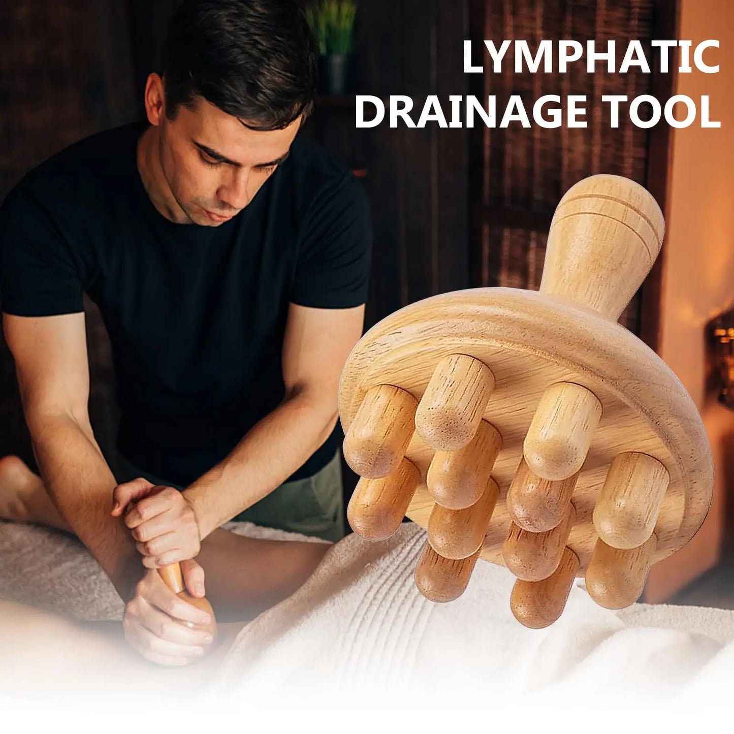 Wooden Mushroom Massager Manual Massage Tool, Wood Mushroom Massage Tools Muscle Tension Local Fat Gua Sha for Full Body Use