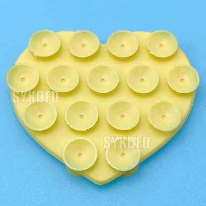 1Pcs Heart-shape Sucker Support Silicone Sucker Strong Adsorption Mobile Phone Fixed Pad Hand-Free Washable Suction Cup Bracket