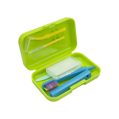 1 Box Dental Cleaning Care Kits Portable Travel Oral Teeth Cleaning Set Detachable Toothbrush Interdental Brush Storage Case