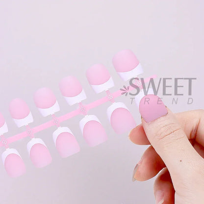 150/160pcs Short Square Fake False Nails Tips Soft Gel Press On Nail Artificial French y2k Nail Supplies for Women Manicure Tool