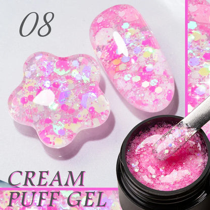 BOZLIN 5ml Sparkling Chameleon Mica Shell Gel Polish Colorful Sequins Manicure Semi Permanent Soak Off Nail Art Gel Varnish